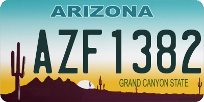 AZ license plate AZF1382