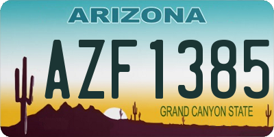 AZ license plate AZF1385