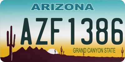 AZ license plate AZF1386