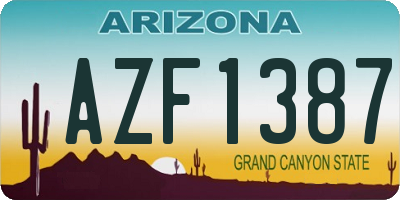 AZ license plate AZF1387