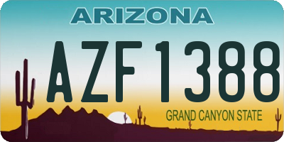 AZ license plate AZF1388
