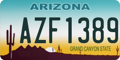 AZ license plate AZF1389