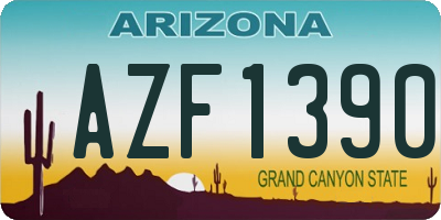 AZ license plate AZF1390