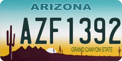 AZ license plate AZF1392