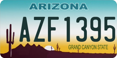 AZ license plate AZF1395