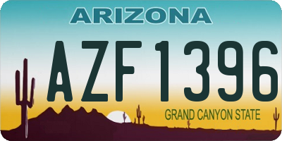 AZ license plate AZF1396