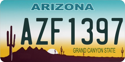 AZ license plate AZF1397