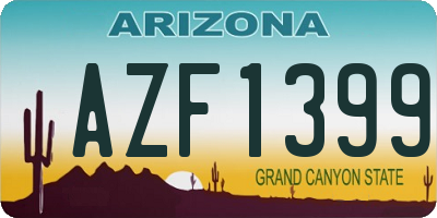 AZ license plate AZF1399