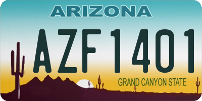 AZ license plate AZF1401