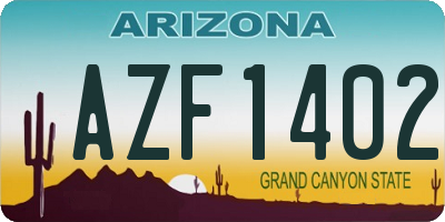AZ license plate AZF1402