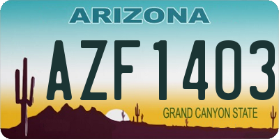 AZ license plate AZF1403