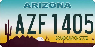AZ license plate AZF1405