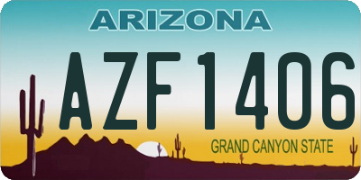 AZ license plate AZF1406