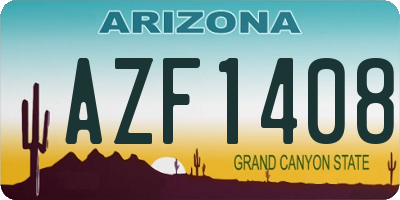 AZ license plate AZF1408