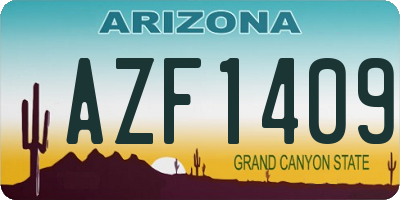 AZ license plate AZF1409