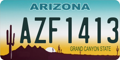 AZ license plate AZF1413