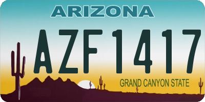 AZ license plate AZF1417
