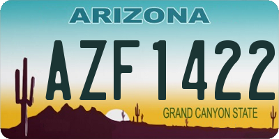 AZ license plate AZF1422