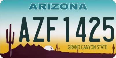 AZ license plate AZF1425