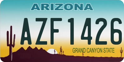 AZ license plate AZF1426