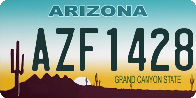 AZ license plate AZF1428