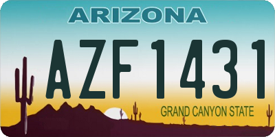AZ license plate AZF1431