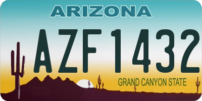 AZ license plate AZF1432
