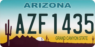 AZ license plate AZF1435