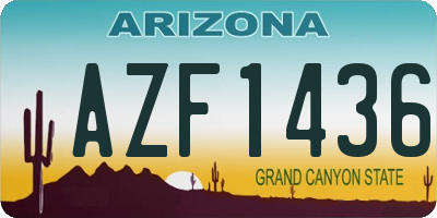 AZ license plate AZF1436
