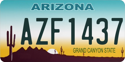 AZ license plate AZF1437