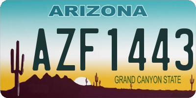 AZ license plate AZF1443