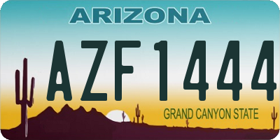 AZ license plate AZF1444