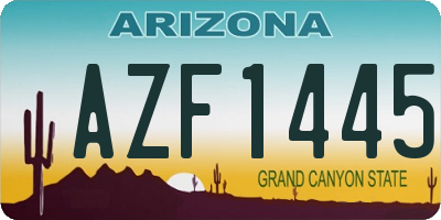 AZ license plate AZF1445