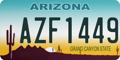 AZ license plate AZF1449