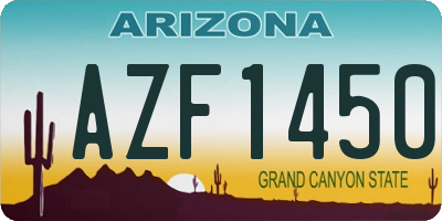 AZ license plate AZF1450