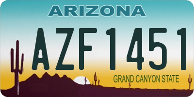 AZ license plate AZF1451