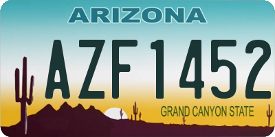 AZ license plate AZF1452
