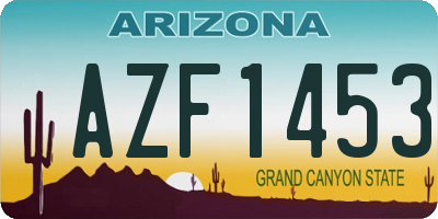 AZ license plate AZF1453