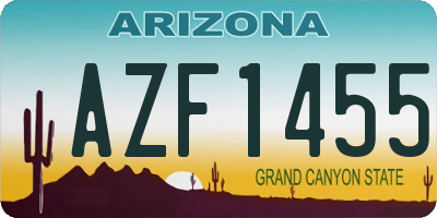 AZ license plate AZF1455