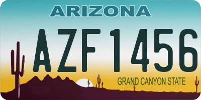 AZ license plate AZF1456
