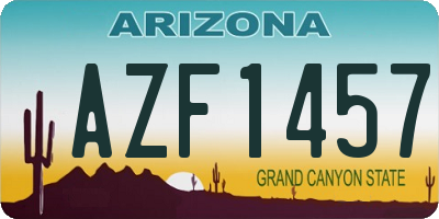 AZ license plate AZF1457