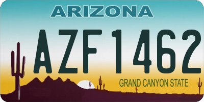 AZ license plate AZF1462