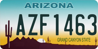 AZ license plate AZF1463
