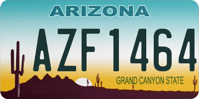 AZ license plate AZF1464