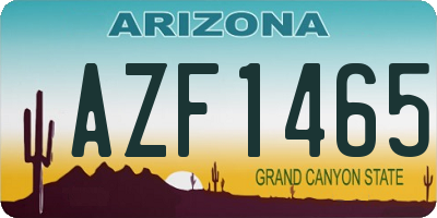 AZ license plate AZF1465