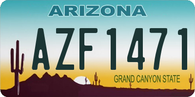 AZ license plate AZF1471