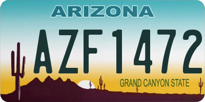 AZ license plate AZF1472