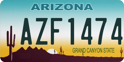 AZ license plate AZF1474