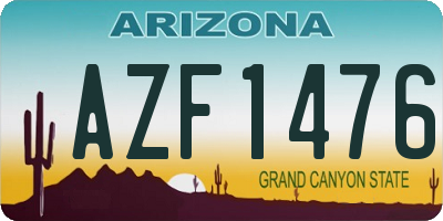 AZ license plate AZF1476