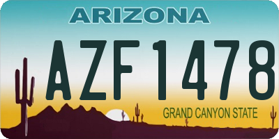 AZ license plate AZF1478